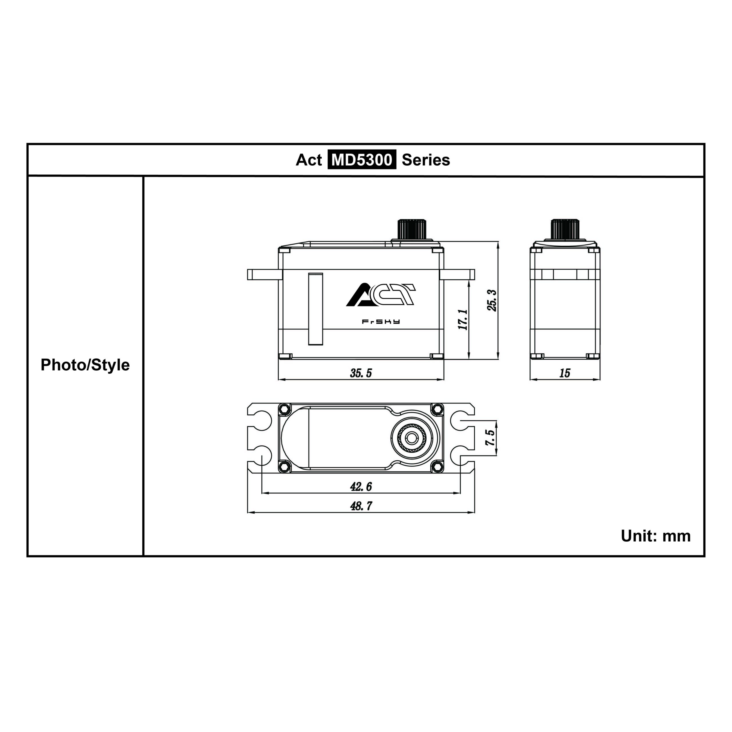 FrSky ACT MD5312H Mini Servo (30.5kg/0.08s 6V - 8.4V) 03050660
