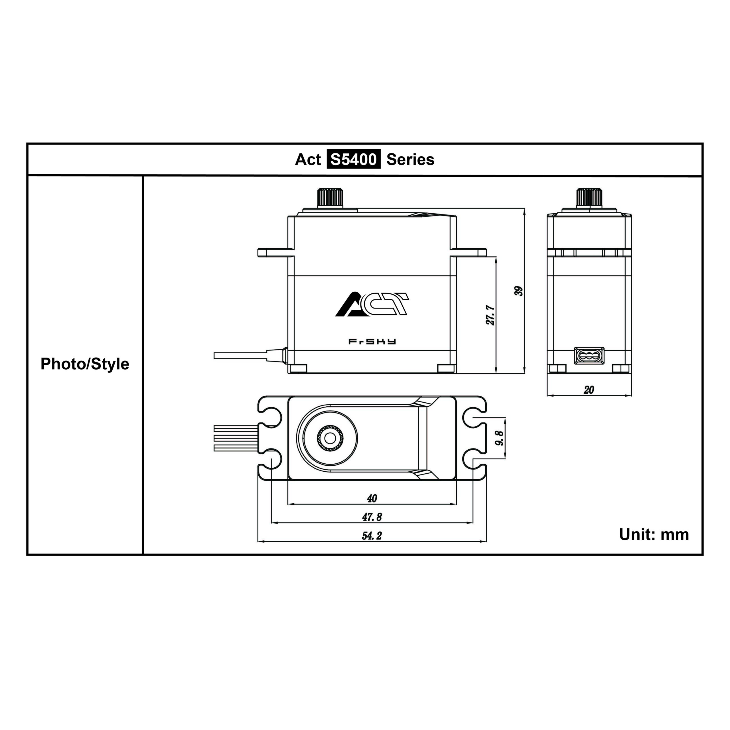 FrSky ACT S5414H Standard Servo (63kg/0.08s 6V - 8.4V) 03050662