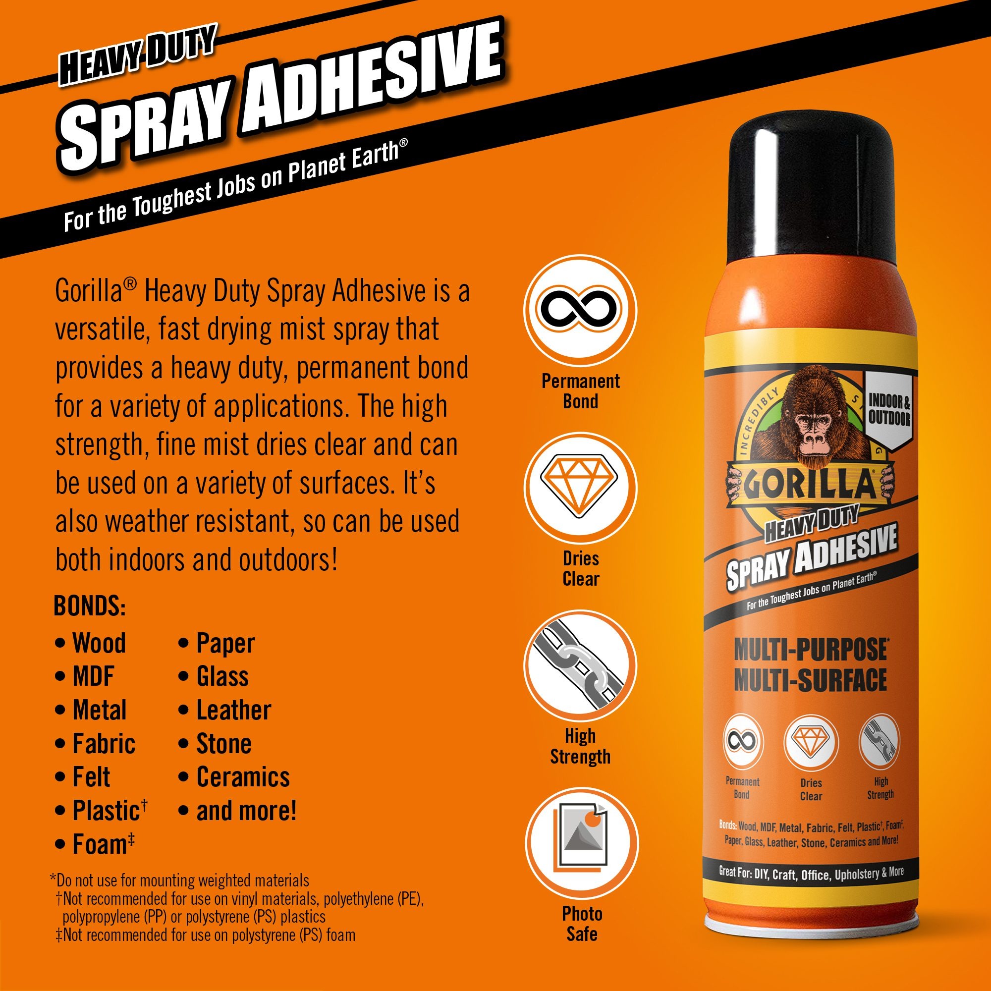 Gorilla Heavy Duty Spray Adhesive 400ml 114953