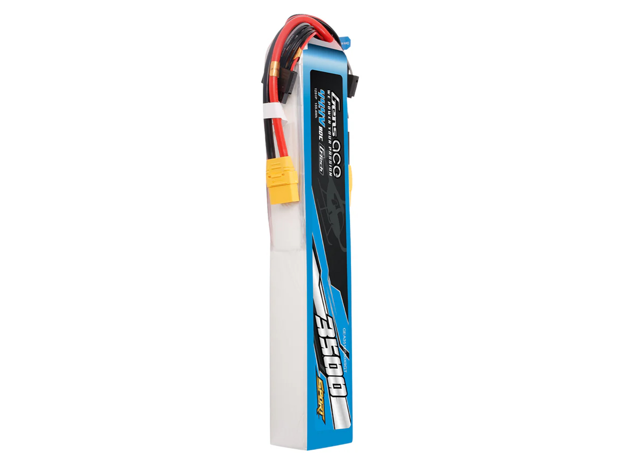 Gens Ace Li-Po Sport 12S 44.4V 3500mAh 80C with XT90 O-GT12S3500-80X9 ...