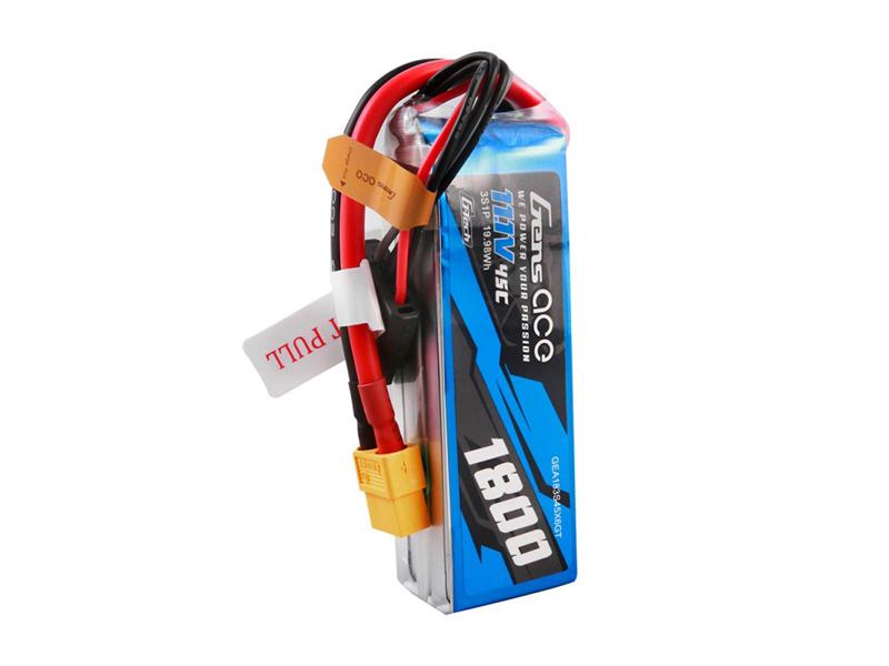 Gens Ace Li-Po G-Tech 3S 11.1V 1800mAh 45C with XT60 O-GT3S1800-45X6