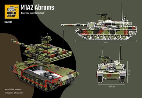 Build Army M1A2 Abrams Main Battle Tank BM003