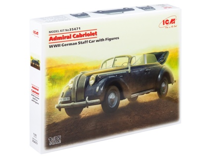 Here are some pictures of my ICM 1/35 Admiral Cabriolet WW2 German Staff Car. A very attractive model indeed