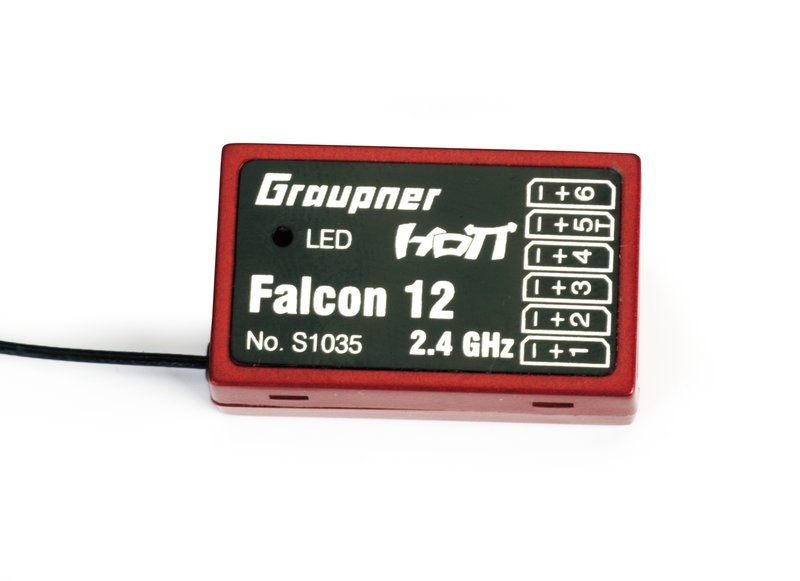 Graupner Falcon 12 HOTT Receiver with Gyro S1035, Model Shop Leeds