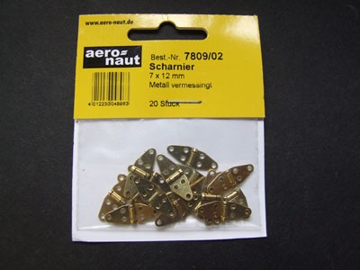 Aeronaut Hinge Brass 7x12mm 20pcs AN7809/02