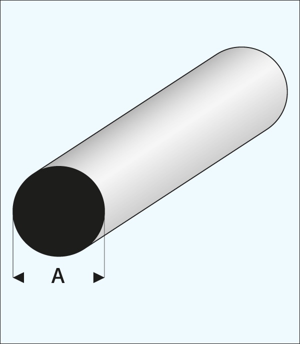 Maquette Round Rod 6.0mm Super Styrene 1000mm 400-61