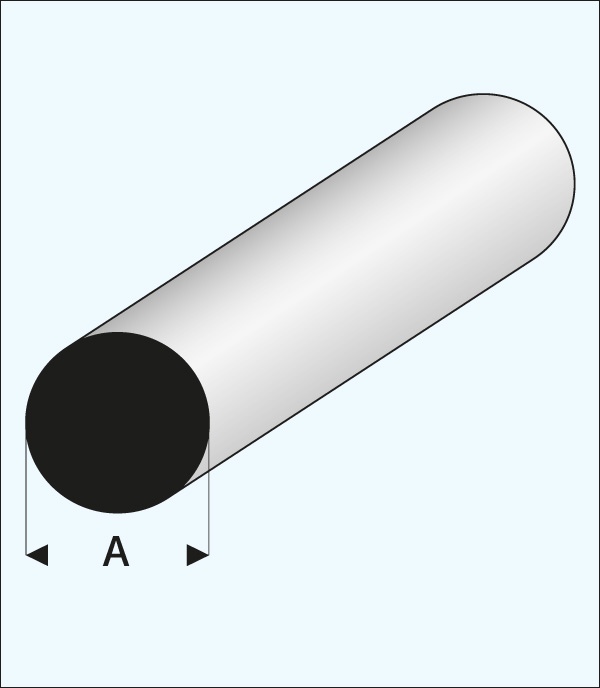 Maquette Round Rod 3.5mm Super Styrene 1000mm 400-57