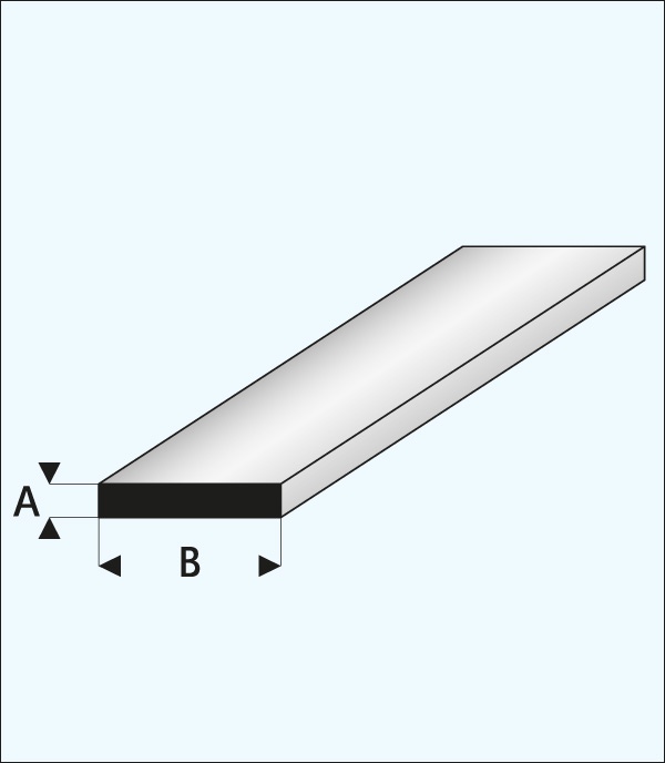 Maquette Strip 0.5x2.0mm Super Styrene 1000mm 408-53