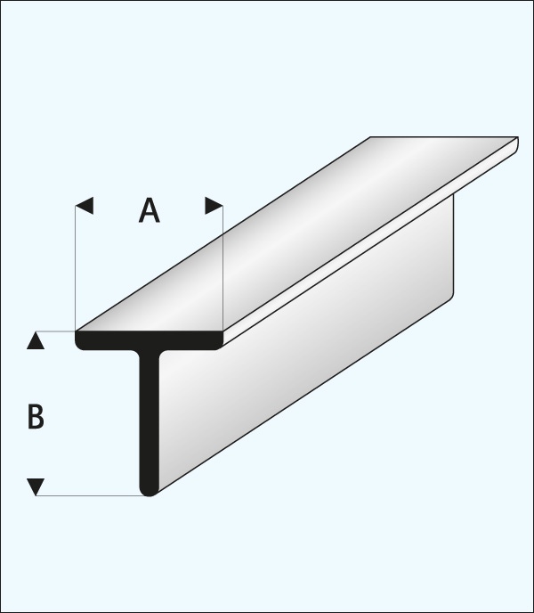 Maquette T-beam 4.0x4.0mm Super Styrene 1000mm 413-56