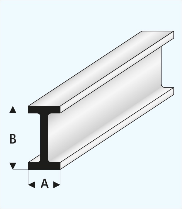 Maquette I-beam 6.0x12mm Super Styrene 1000mm 414-58