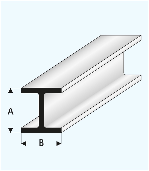 Maquette H-column 5.0x5.0mm Super Styrene 1000mm 415-58