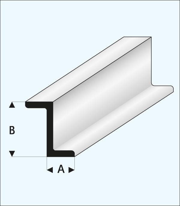 Maquette Z-beam 3.5x7.0mm Super Styrene 1000mm 418-54