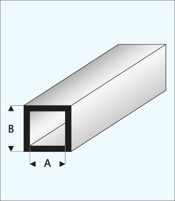Maquette Square Tube 7.0x9.0mm Super Styrene 1000mm 420-58