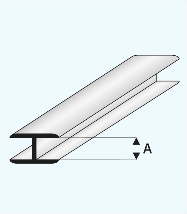 Maquette Flat connector 2.0mm Super Styrene 1000mm 450-53