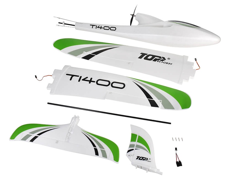 Top RC T1400 Glider 1400mm Pusher Prop Trainer Model - PNP TOP100B