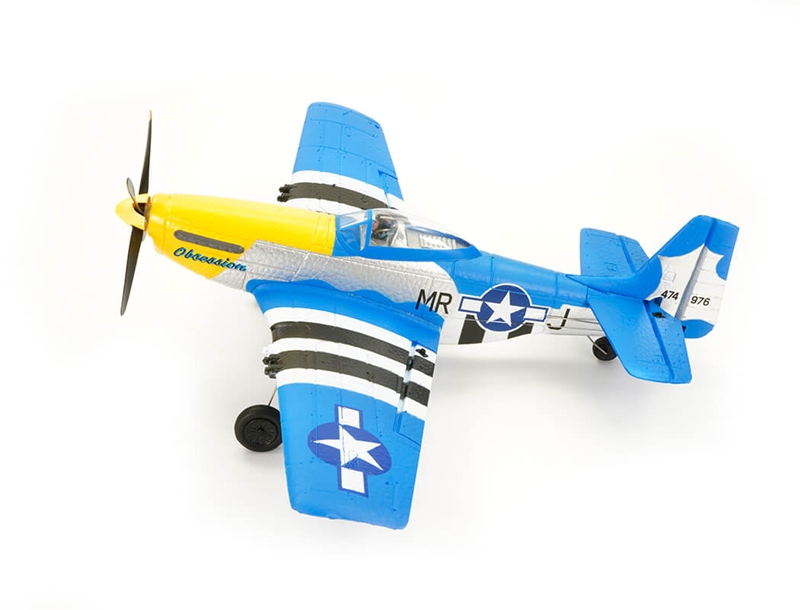 Volantex P-51D Mustang V2 4CH 400mm Brushed w/GYRO RTF - Blue V761-5V2B
