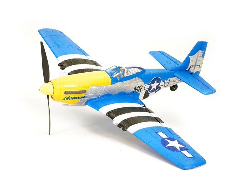 Volantex P-51D Mustang V2 4CH 400mm Brushed w/GYRO RTF - Blue V761-5V2B
