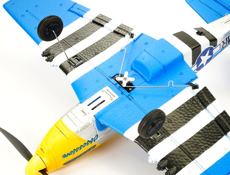 Volantex P-51D Mustang V2 4CH 400mm Brushed w/GYRO RTF - Blue V761-5V2B