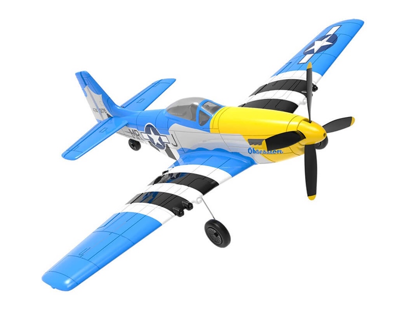 Volantex P-51D Mustang V2 4CH 400mm Brushed w/GYRO RTF - Blue V761-5V2B