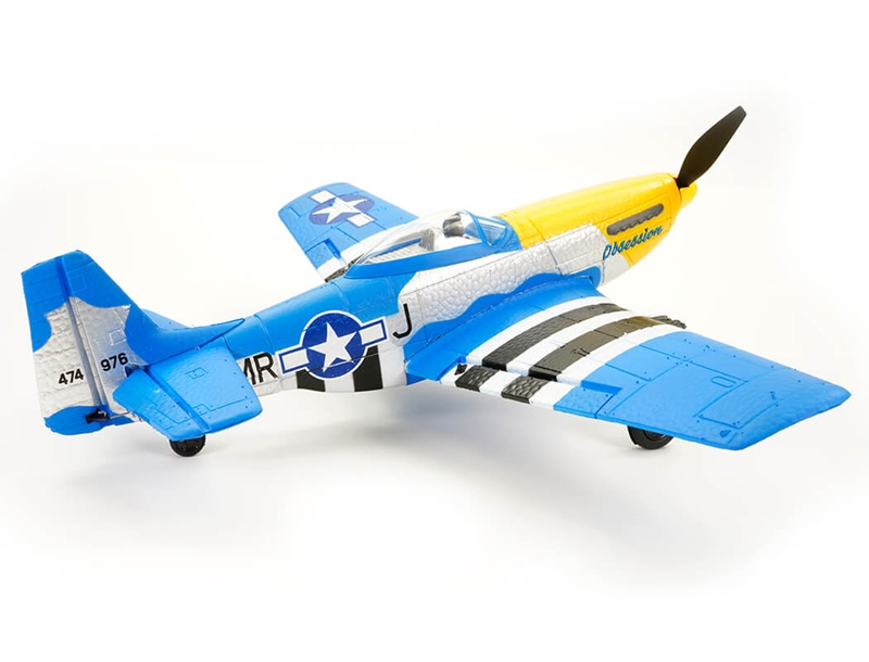 Volantex P-51D Mustang V2 4CH 400mm Brushed w/GYRO RTF - Blue V761-5V2B
