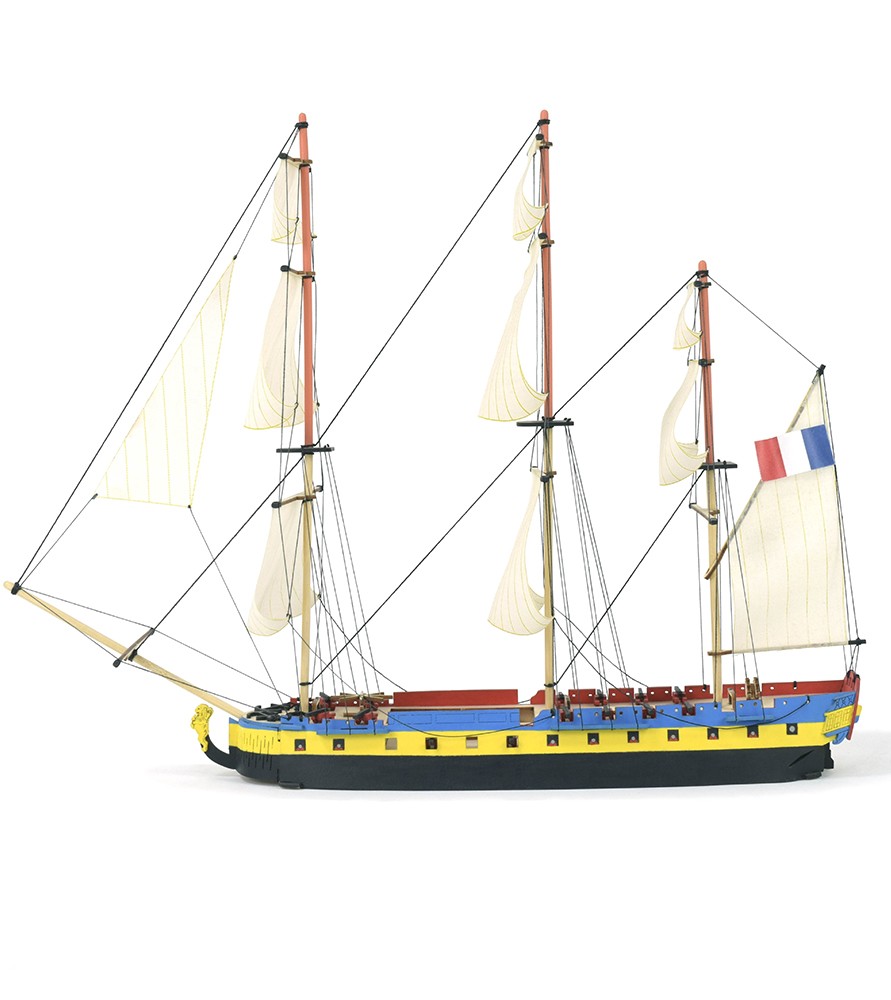 Artesania Latina Hermione La Fayette Easy Kit. Wooden Model Ship with Paints AL17000