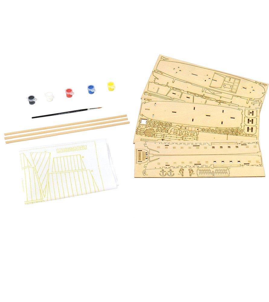 Artesania Latina Hermione La Fayette Easy Kit. Wooden Model Ship with Paints AL17000