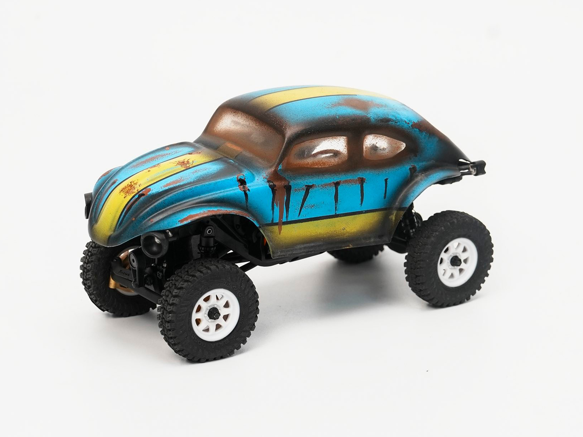 RC Overhaul Beetle Body, Blue Aged Hand Painted SCX30 G-RCO-AX063B