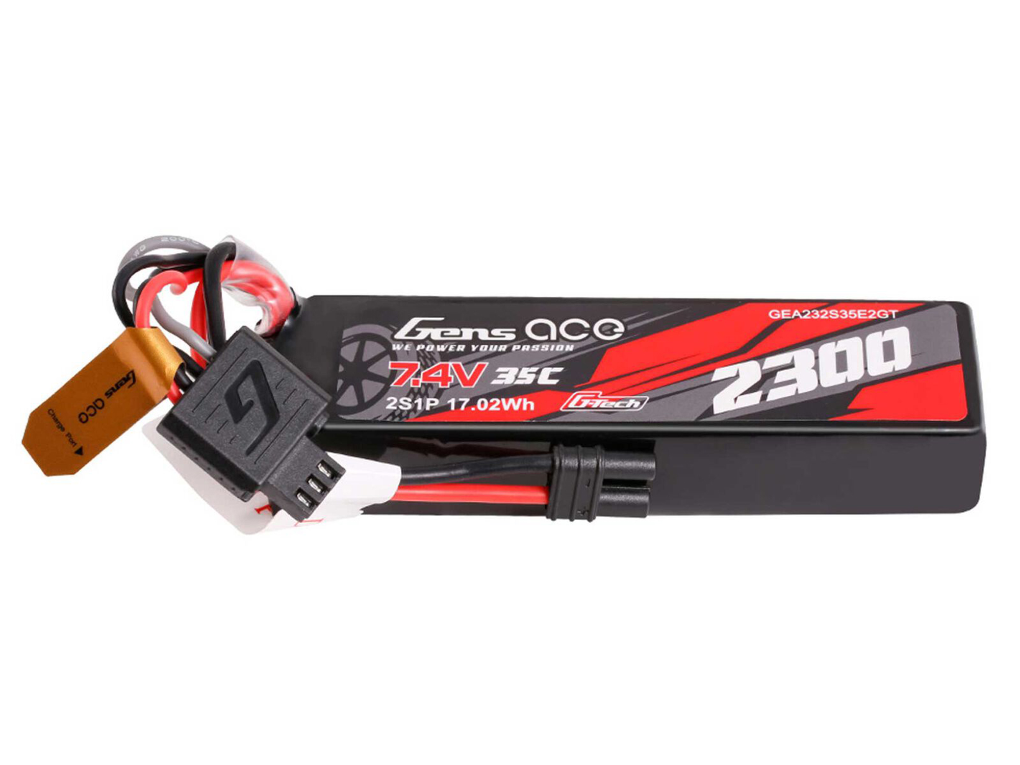 Gens Ace Li-Po G-Tech 2S Car 7.4V 2300mAh 35C with iEC2 (GROM) O-GTC2S2300-35E2