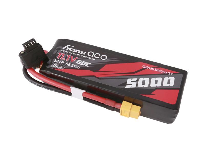 Gens Ace Li-Po Car G-Tech 3S 11.1V 5000mAh 60C with XT60 Short O-GTC3S5000S-60X6