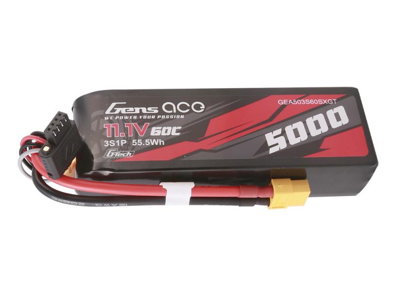 Gens Ace Li-Po Car G-Tech 3S 11.1V 5000mAh 60C with XT60 Short O-GTC3S5000S-60X6